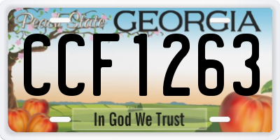 GA license plate CCF1263