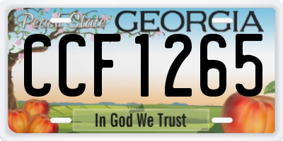 GA license plate CCF1265