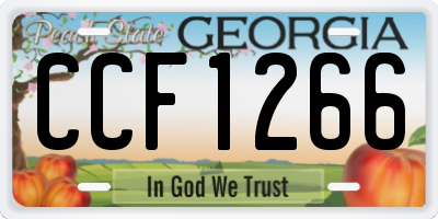 GA license plate CCF1266