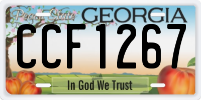 GA license plate CCF1267