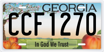 GA license plate CCF1270