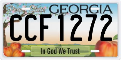 GA license plate CCF1272
