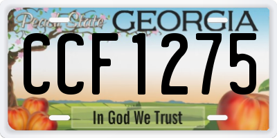 GA license plate CCF1275