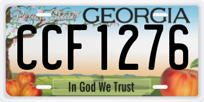 GA license plate CCF1276