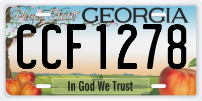 GA license plate CCF1278