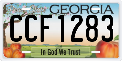 GA license plate CCF1283