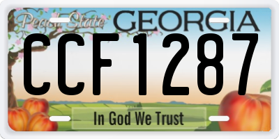 GA license plate CCF1287