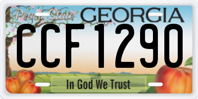 GA license plate CCF1290