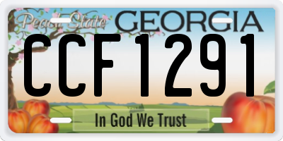 GA license plate CCF1291