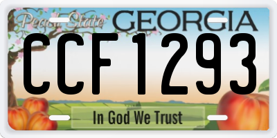 GA license plate CCF1293