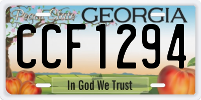 GA license plate CCF1294