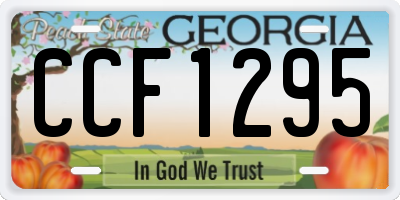 GA license plate CCF1295