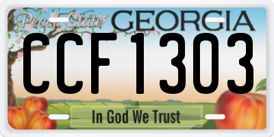 GA license plate CCF1303