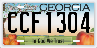 GA license plate CCF1304