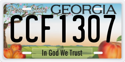 GA license plate CCF1307