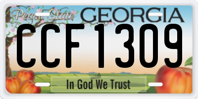 GA license plate CCF1309