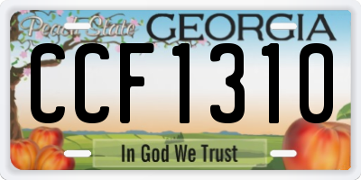 GA license plate CCF1310