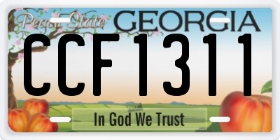 GA license plate CCF1311