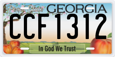 GA license plate CCF1312