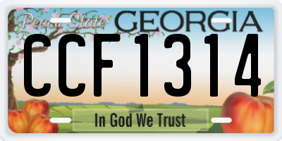 GA license plate CCF1314