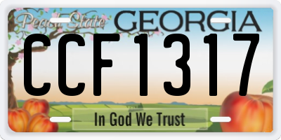 GA license plate CCF1317