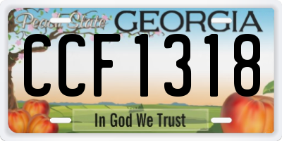 GA license plate CCF1318