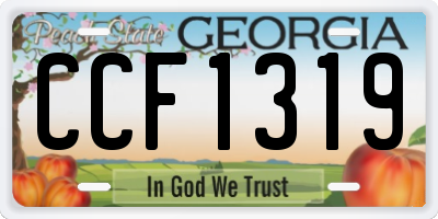 GA license plate CCF1319
