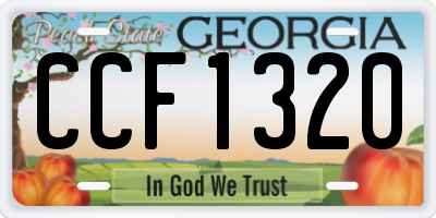 GA license plate CCF1320