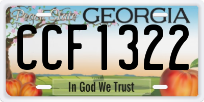 GA license plate CCF1322