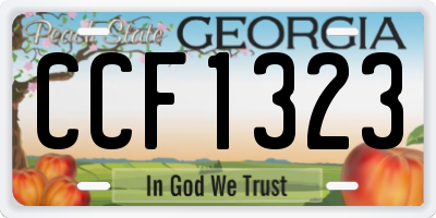 GA license plate CCF1323