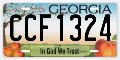 GA license plate CCF1324