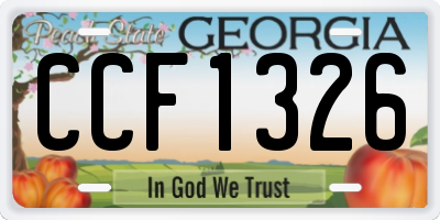 GA license plate CCF1326