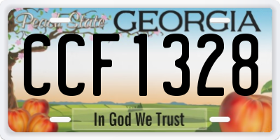 GA license plate CCF1328