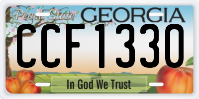GA license plate CCF1330