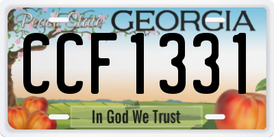 GA license plate CCF1331