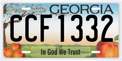 GA license plate CCF1332
