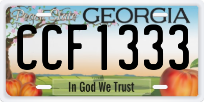 GA license plate CCF1333