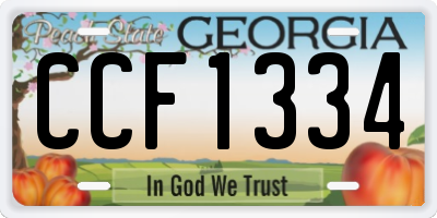 GA license plate CCF1334