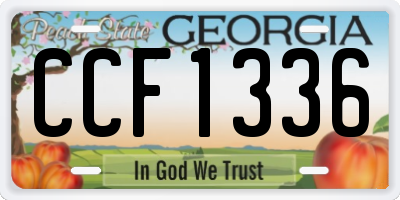 GA license plate CCF1336