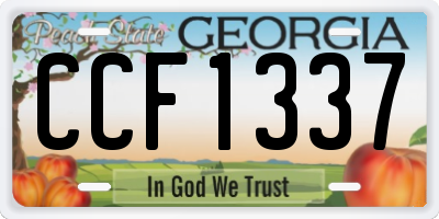 GA license plate CCF1337