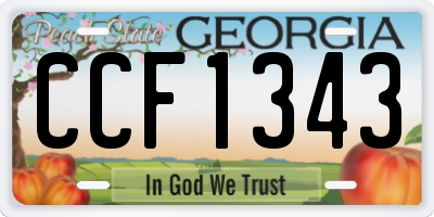 GA license plate CCF1343