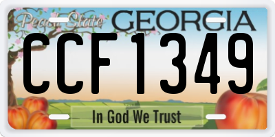 GA license plate CCF1349