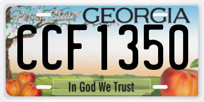 GA license plate CCF1350
