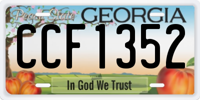GA license plate CCF1352