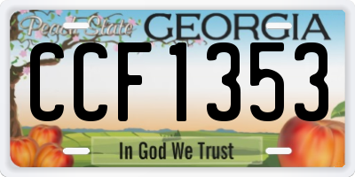 GA license plate CCF1353