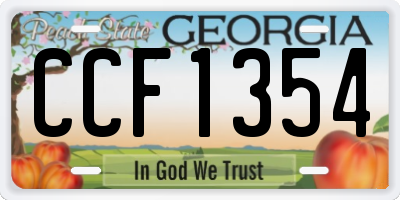 GA license plate CCF1354