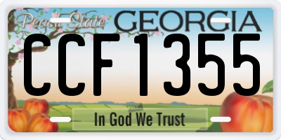 GA license plate CCF1355