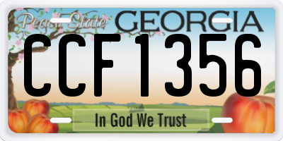 GA license plate CCF1356