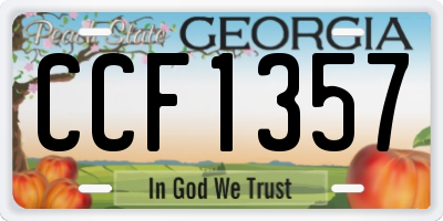 GA license plate CCF1357