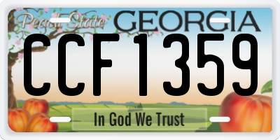 GA license plate CCF1359